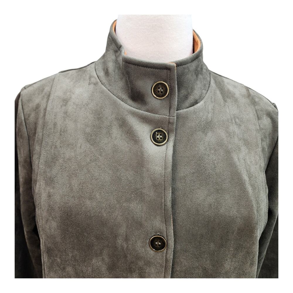 NWT Simply Noelle Jacket Blazer Women L/XL 12-14 Green Orange Faux Suede Militar - Picture 8 of 16